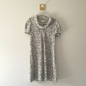Calvin Klein Dress 8 Black Cream Abstract Animal Print Zebra Office Career Work